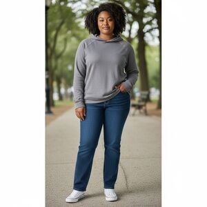 Athleta Hoodie Women Medium Gray Criss Cross Pullover Sweatshirt